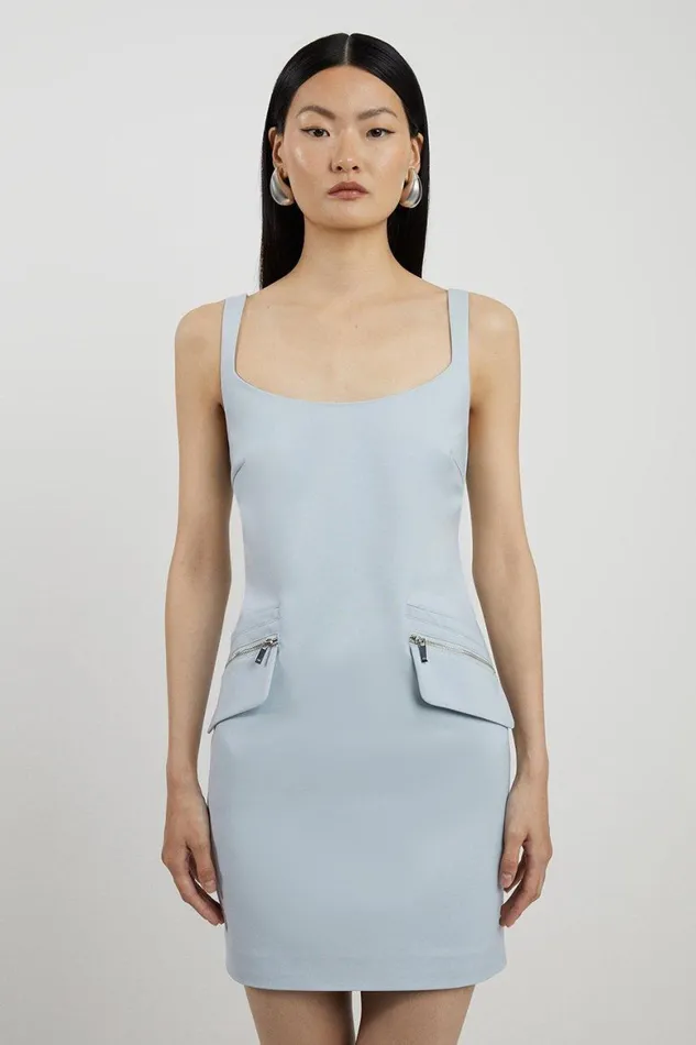 Dresses Women Karen Millen Petite Pocket Detail Techno Cotton Woven Strappy Mini Dress Charcoal Dresses Women Karen Millen Petite Pocket Detail Techno Cotton Woven Strappy Mini Dress Charcoal