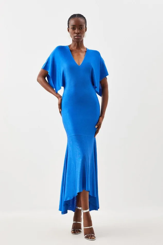 Dresses Women Karen Millen Slinky Viscose Knit Kimono Sleeve Midaxi Dress Cobalt Dresses Women Karen Millen Slinky Viscose Knit Kimono Sleeve Midaxi Dress Cobalt