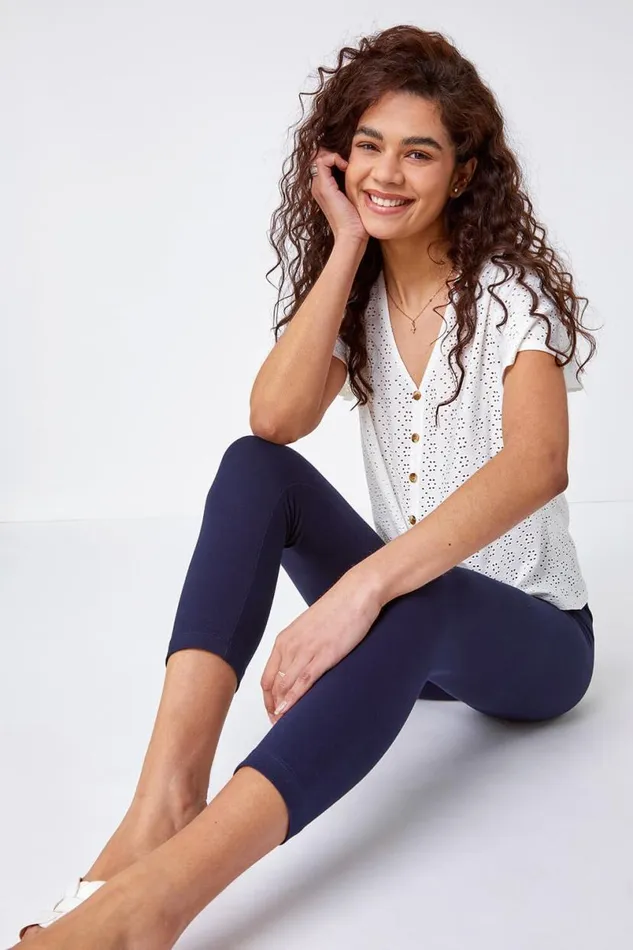 Elastic Waist Stretch Cropped Leggings Women Roman Occasionwear