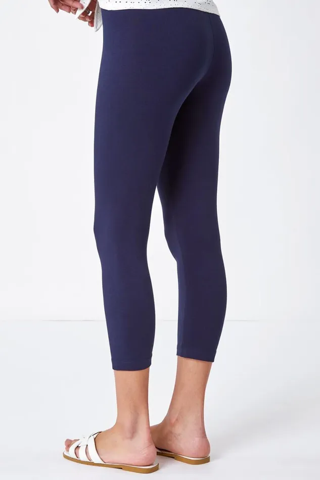 Elastic Waist Stretch Cropped Leggings Women Roman Occasionwear