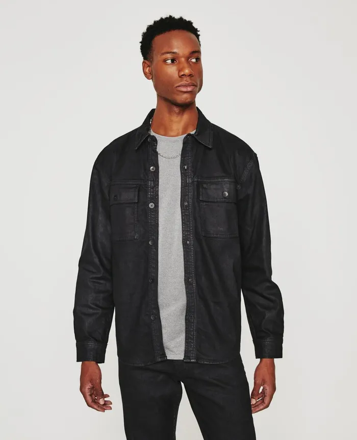 Elias Shirt Jacket Ltt Ct Charcoal Black Men AG Jeans Jackets