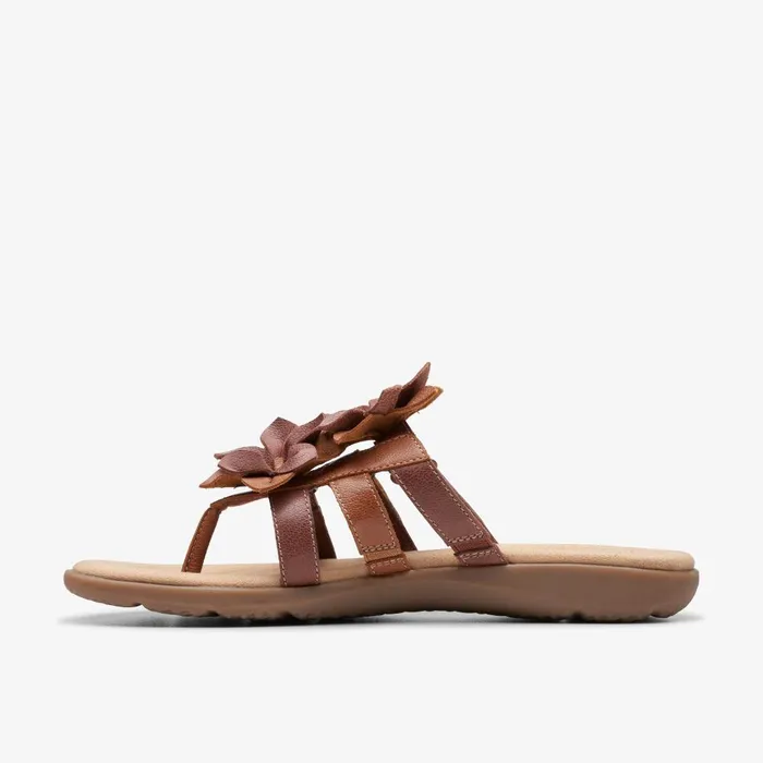 Elizabelle Mae Tan Combination Women Clarks Sandals and Flip Flops