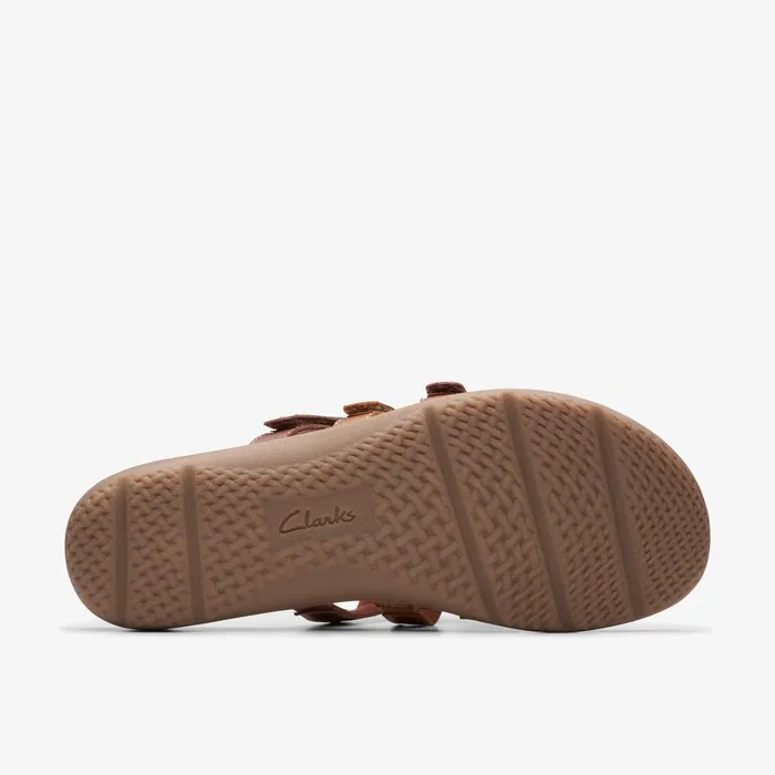 Elizabelle Mae Tan Combination Women Clarks Sandals and Flip Flops