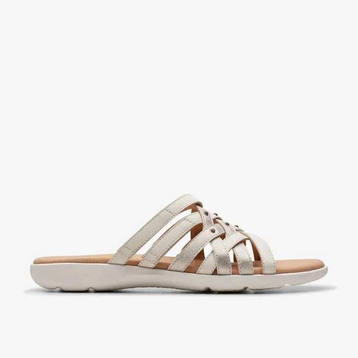 Elizabelle Rio Off White Multicolour Women Clarks Sandals and Flip Flops