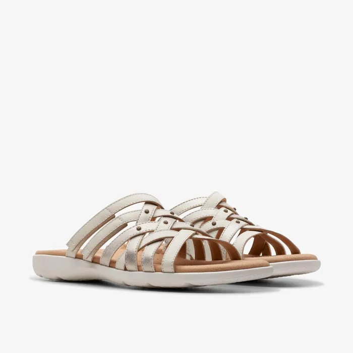 Elizabelle Rio Off White Multicolour Women Clarks Sandals and Flip Flops
