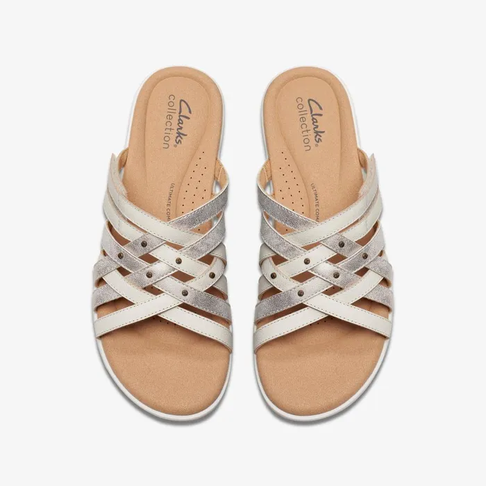 Elizabelle Rio Off White Multicolour Women Clarks Sandals and Flip Flops