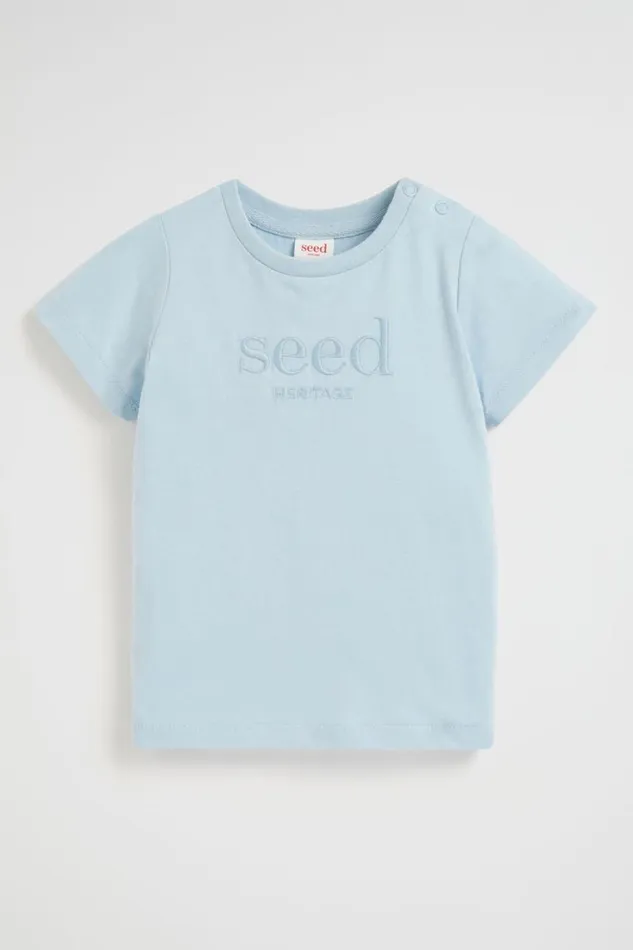 Essentials Baby Seed Heritage Core Logo Tee Pale Blue