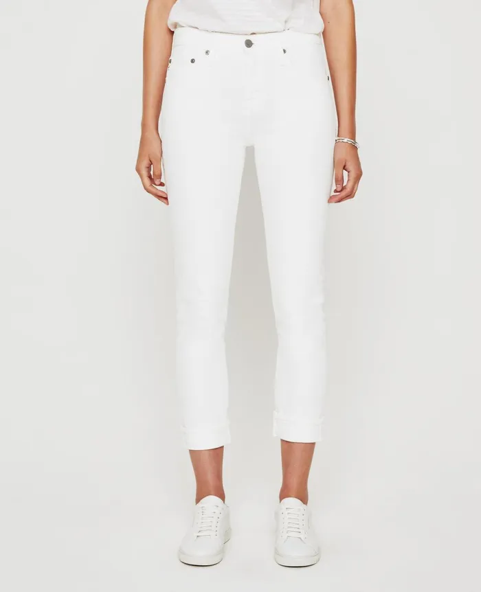 ExBoyfriend Slim 1yr Tonal White Women AG Jeans Denim ExBoyfriend Slim 1yr Tonal White Women AG Jeans Denim