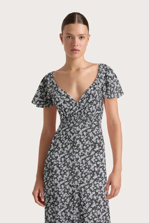 Faithfull The Brand Dresses Aurelie Midi Dress Leilani Charred Navy 8211 Women Faithfull The Brand Dresses Aurelie Midi Dress Leilani Charred Navy 8211 Women