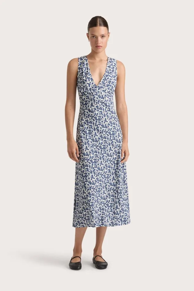 Faithfull The Brand Dresses Jardin Midi Dress Leilani Mid Blue 8211 Women