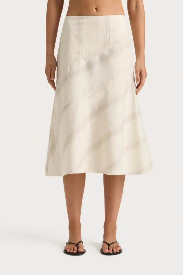 Faithfull The Brand Skirts and Shorts En Vau Skirt Foam Taupe Stripe 8211 Women Faithfull The Brand Skirts and Shorts En Vau Skirt Foam Taupe Stripe 8211 Women