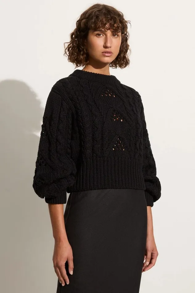 Faithfull The Brand Tops Alanna Knit Jumper Black 8211 Final Sale 8211 Women