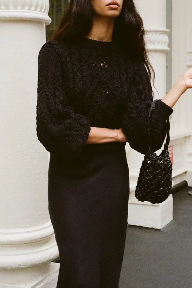 Faithfull The Brand Tops Alanna Knit Jumper Black 8211 Final Sale 8211 Women Faithfull The Brand Tops Alanna Knit Jumper Black 8211 Final Sale 8211 Women