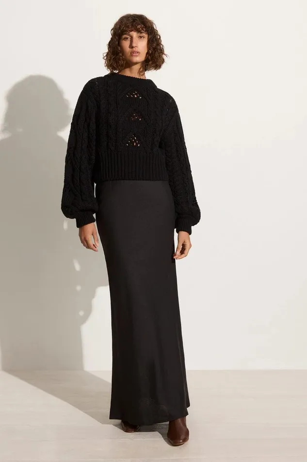Faithfull The Brand Tops Alanna Knit Jumper Black 8211 Final Sale 8211 Women Faithfull The Brand Tops Alanna Knit Jumper Black 8211 Final Sale 8211 Women