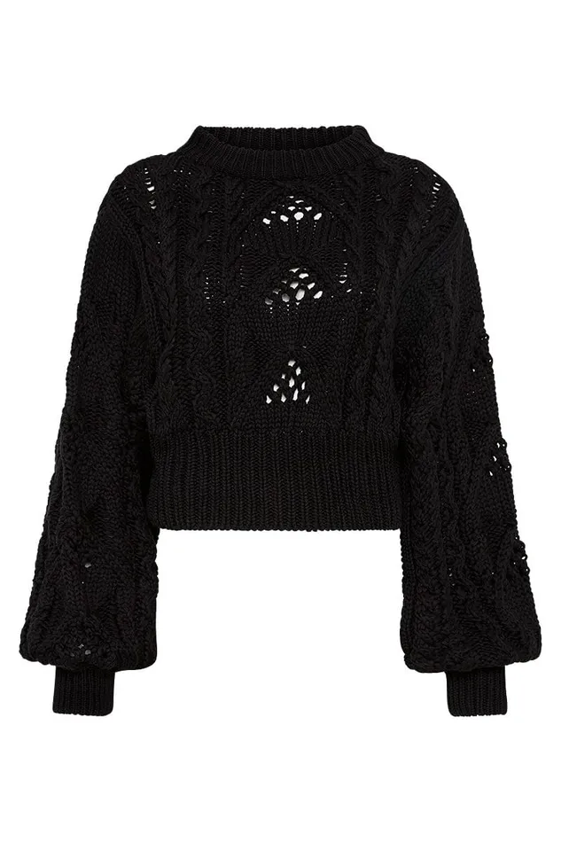 Faithfull The Brand Tops Alanna Knit Jumper Black 8211 Final Sale 8211 Women Faithfull The Brand Tops Alanna Knit Jumper Black 8211 Final Sale 8211 Women