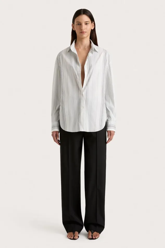 Faithfull The Brand Tops En Vau Shirt Striped Soft Blue 8211 Women