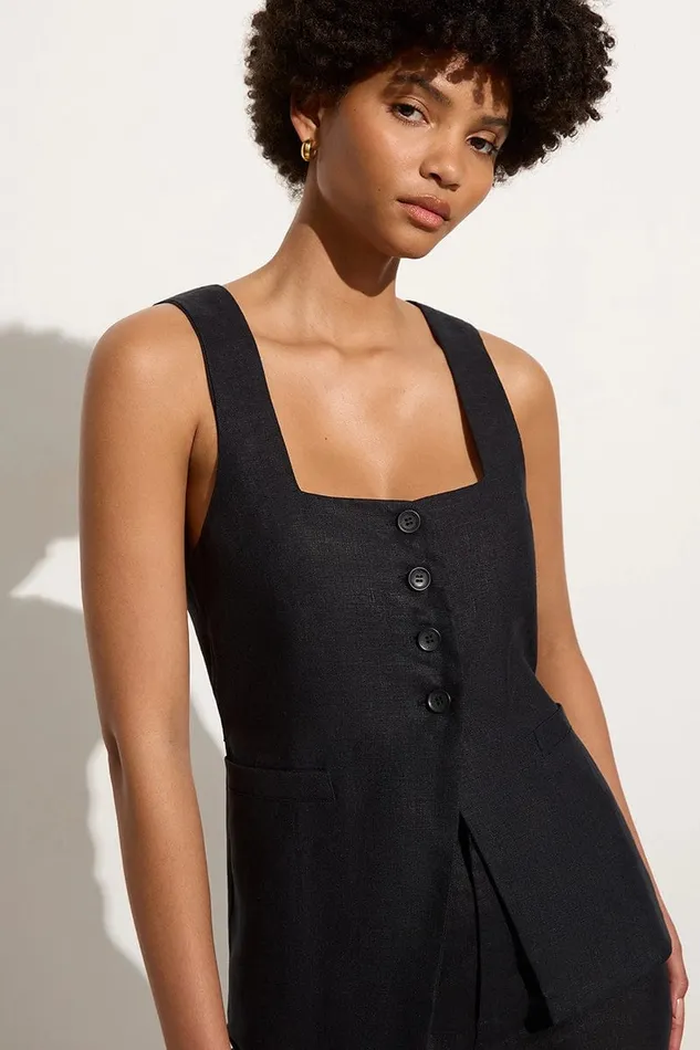Faithfull The Brand Tops Maya Vest Black 8211 Women
