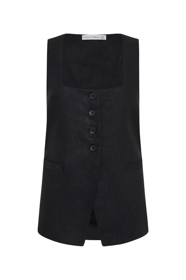 Faithfull The Brand Tops Maya Vest Black 8211 Women Faithfull The Brand Tops Maya Vest Black 8211 Women