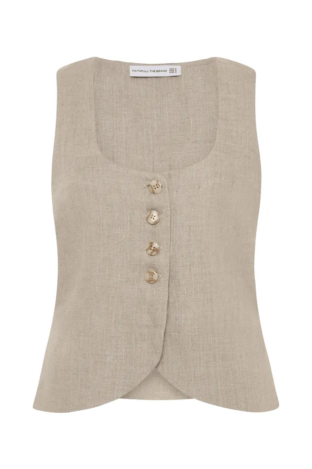 Faithfull The Brand Tops Stanze Vest Natural 8211 Women Faithfull The Brand Tops Stanze Vest Natural 8211 Women