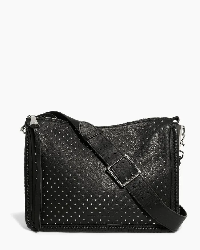 Famous Large Crossbody Black With Shiny Silver Studs Women Aimee Kestenberg Crossbody Bags Famous Large Crossbody Black With Shiny Silver Studs Women Aimee Kestenberg Crossbody Bags