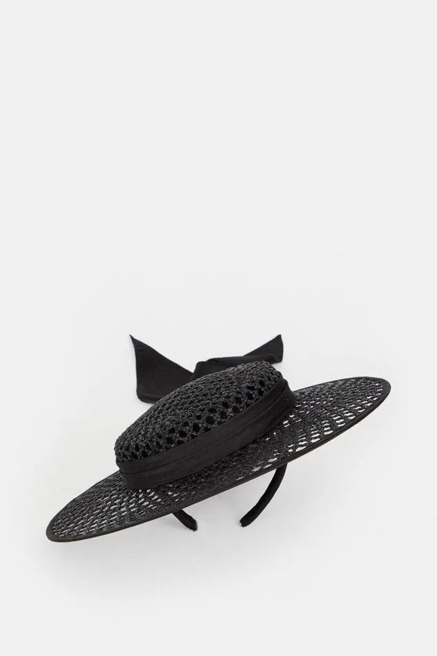 Fascinators Women Karen Millen EmilyLondon Bow Detail Boater