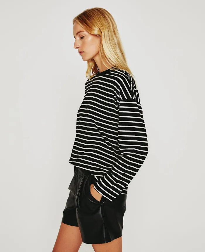 Fay LS Crew True Blackivory Dust Women AG Jeans Tees and Tanks Fay LS Crew True Blackivory Dust Women AG Jeans Tees and Tanks