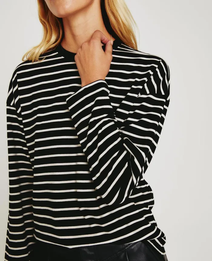 Fay LS Crew True Blackivory Dust Women AG Jeans Tees and Tanks Fay LS Crew True Blackivory Dust Women AG Jeans Tees and Tanks