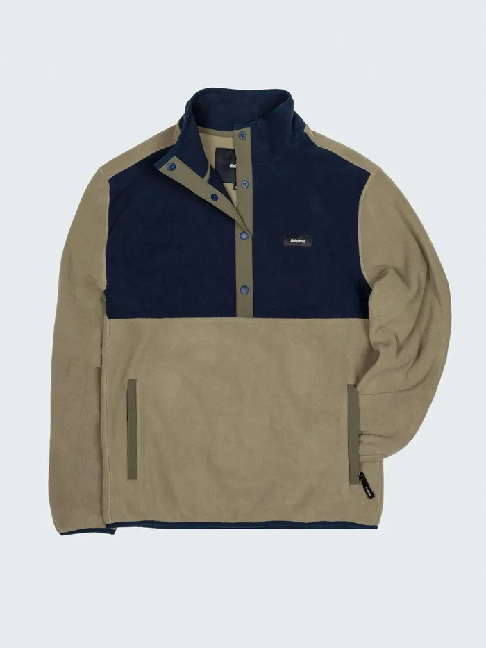 Finisterre Fleece Men Axiom 14 Snap Fleece Willow Greennavyolive