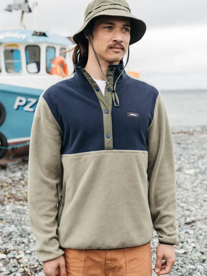 Finisterre Fleece Men Axiom 14 Snap Fleece Willow Greennavyolive