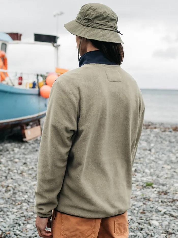 Finisterre Fleece Men Axiom 14 Snap Fleece Willow Greennavyolive