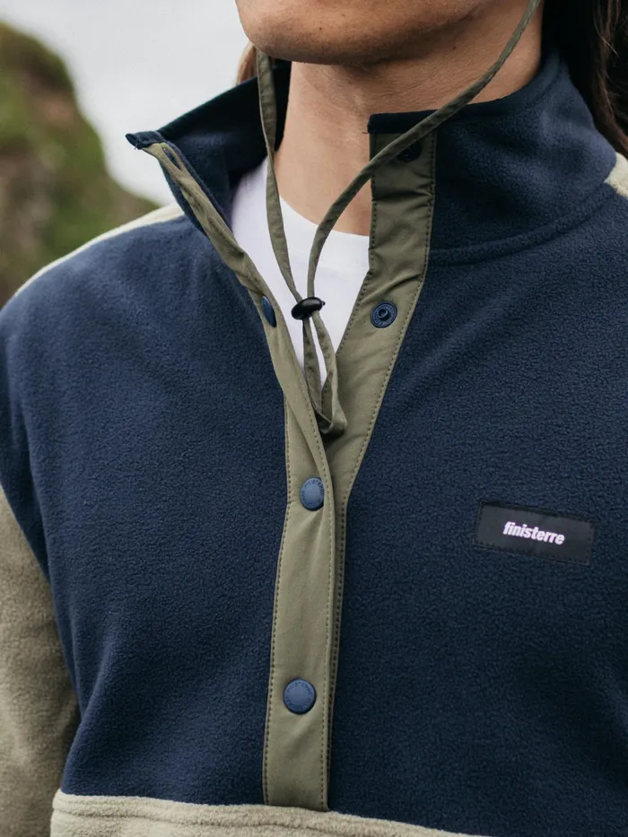 Finisterre Fleece Men Axiom 14 Snap Fleece Willow Greennavyolive