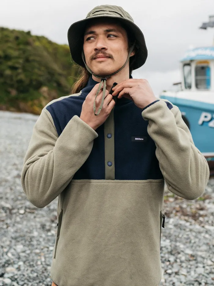 Finisterre Fleece Men Axiom 14 Snap Fleece Willow Greennavyolive