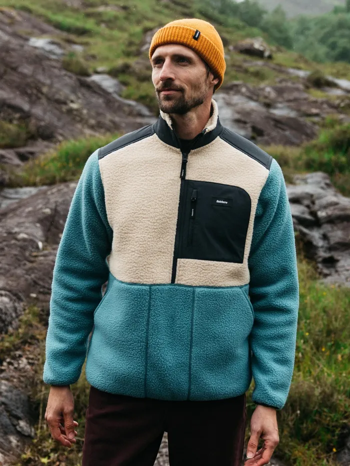 Finisterre Fleece Men Bolster 14 Zip Fleece Ocean Stormoatmeal