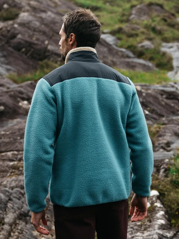 Finisterre Fleece Men Bolster 14 Zip Fleece Ocean Stormoatmeal