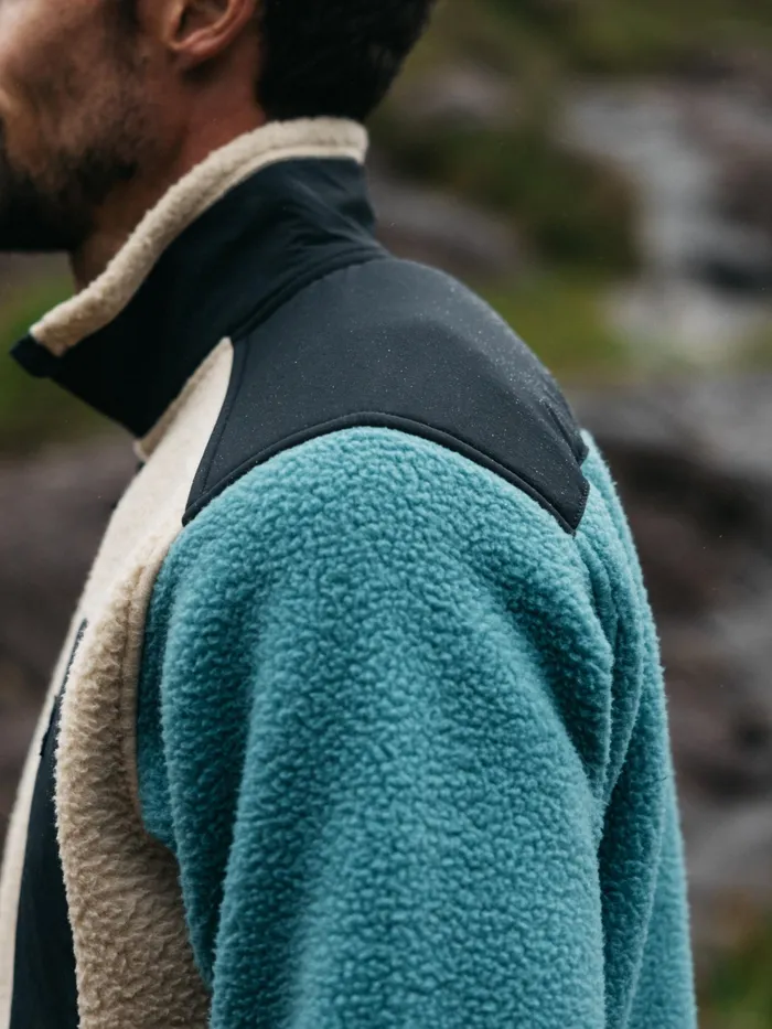 Finisterre Fleece Men Bolster 14 Zip Fleece Ocean Stormoatmeal