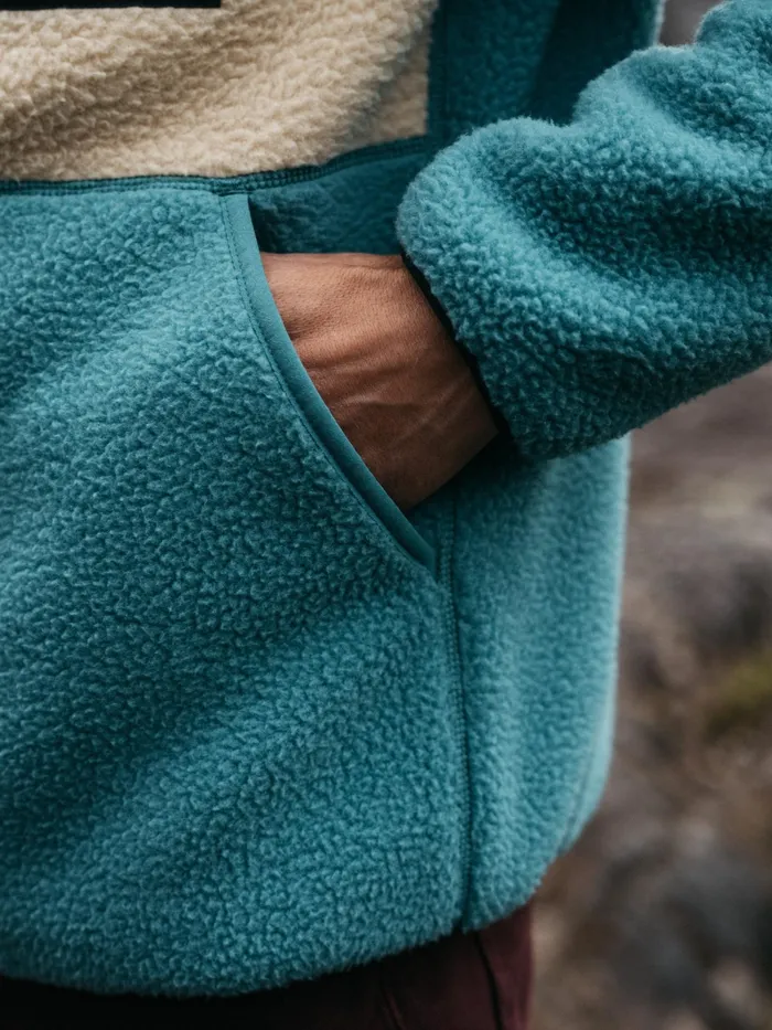 Finisterre Fleece Men Bolster 14 Zip Fleece Ocean Stormoatmeal