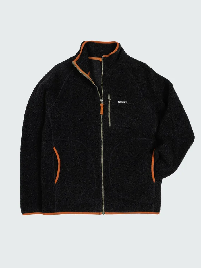 Finisterre Fleece Men Hegen Full Zip Fleece Raven Black