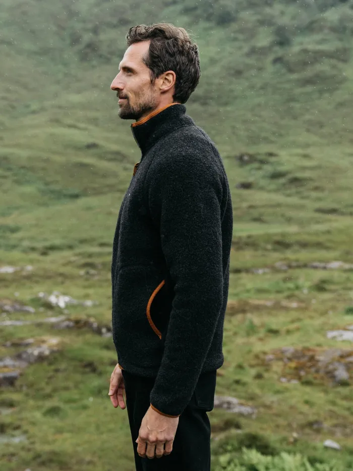 Finisterre Fleece Men Hegen Full Zip Fleece Raven Black
