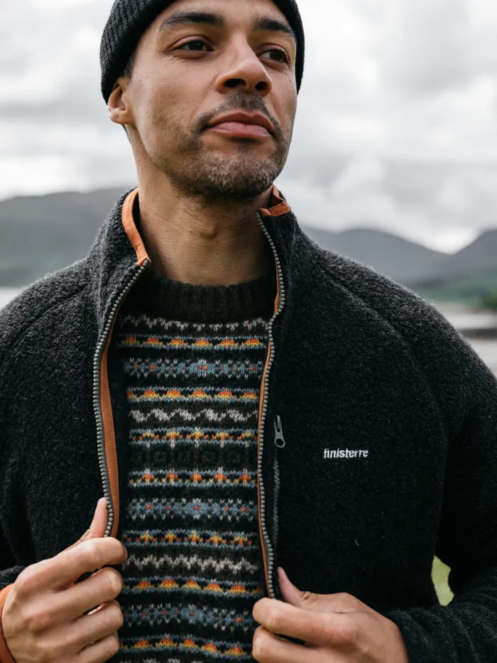 Finisterre Fleece Men Hegen Full Zip Fleece Raven Black