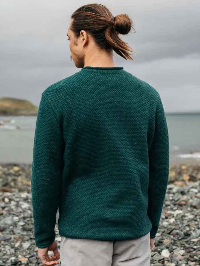 Finisterre Knitwear Men Barents Sweater Pine Shadow