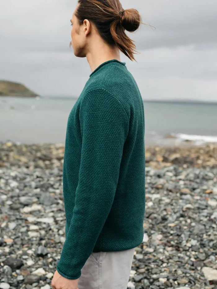 Finisterre Knitwear Men Barents Sweater Pine Shadow