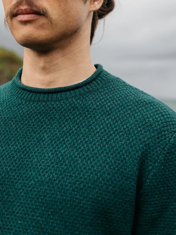 Finisterre Knitwear Men Barents Sweater Pine Shadow