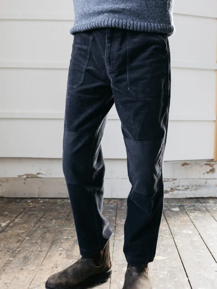 Finisterre Pants Men Basset Cord Trouser Navy