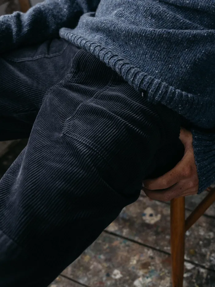 Finisterre Pants Men Basset Cord Trouser Navy