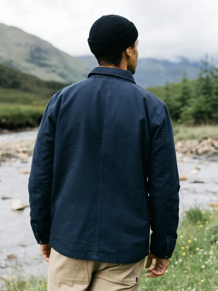 Finisterre Shirts Men Basset Flannel Lined Jacket Navy