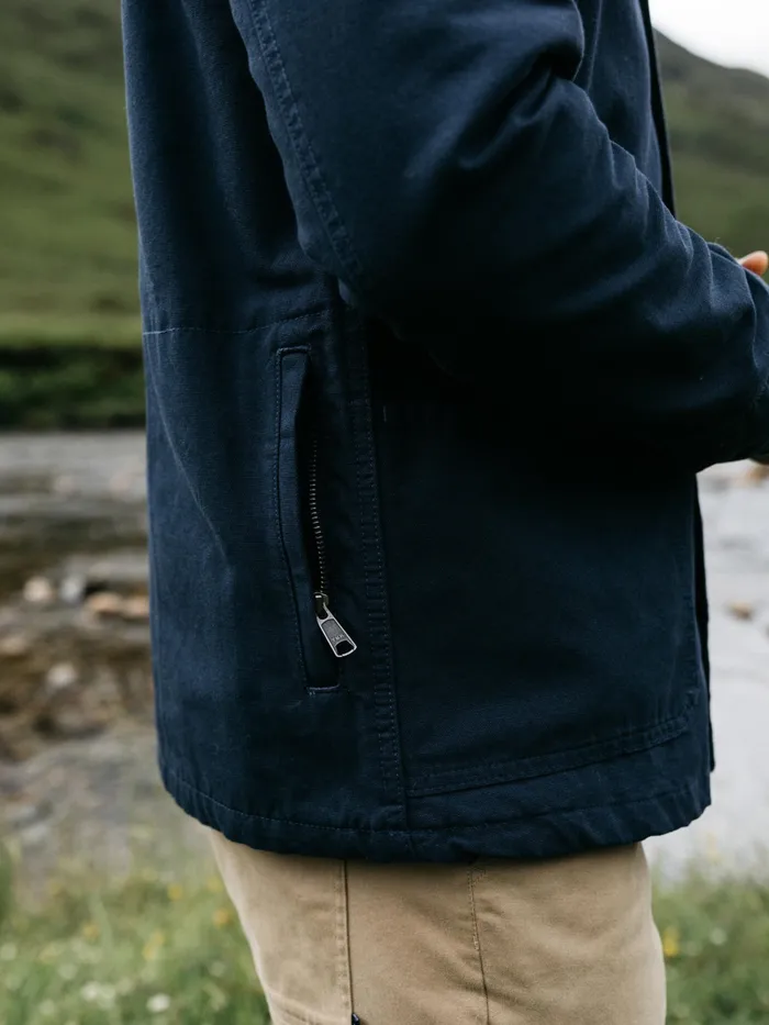 Finisterre Shirts Men Basset Flannel Lined Jacket Navy
