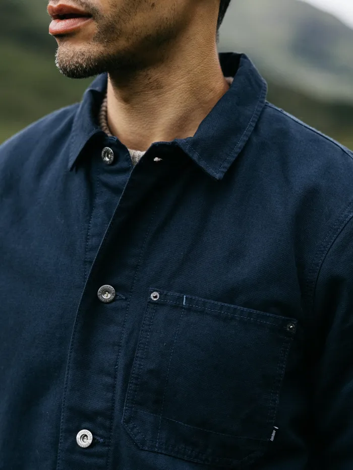 Finisterre Shirts Men Basset Flannel Lined Jacket Navy