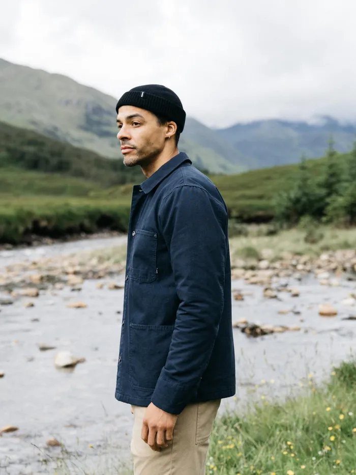 Finisterre Shirts Men Basset Flannel Lined Jacket Navy