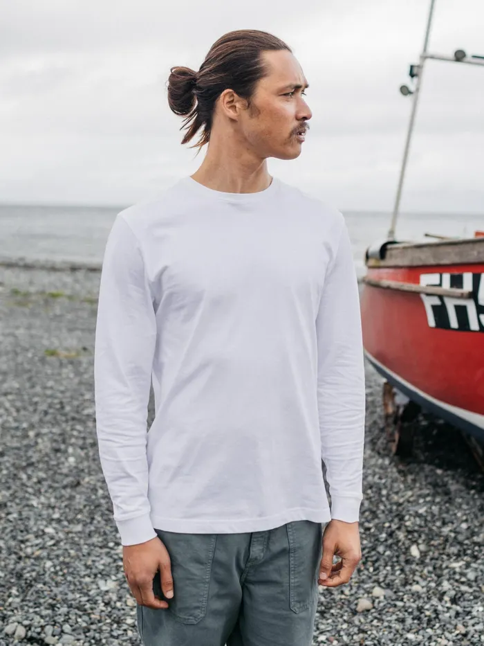 Finisterre TShirts Men Harlyn Long Sleeve TShirt White