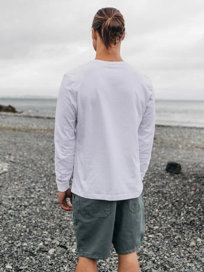 Finisterre TShirts Men Harlyn Long Sleeve TShirt White